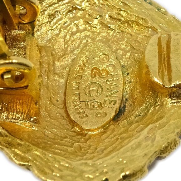 Chanel Hoop Dangle Earrings Clip-On Gold 29/2881 - Picture 4 of 4